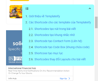 Table of contents cố định cho LiteSpot