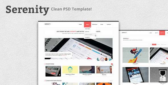 Serenity - Clean PSD Template - Creative PSD Templates