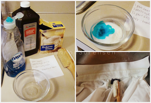 use hydrogen peroxide to remove yellow collar and mens shirt stains