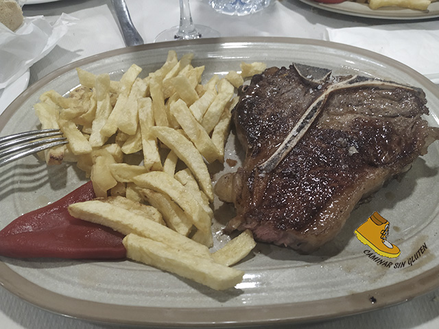 Chuleta de vaca cachena en restaurante Cazado de O Pereiro - Ourense