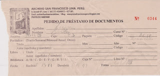 Archivo histórico de la orden franciscana en Lima