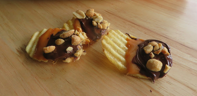 Toffee, Chocolate and Peanut Dipped Potato Chips