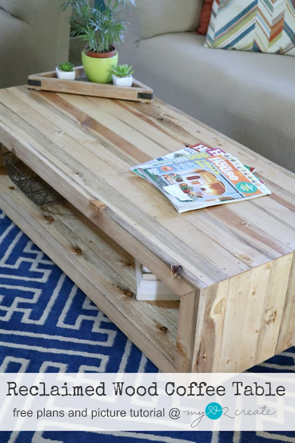 Build your own beautiful Reclaimed wood coffee table with free plans and picture tutorial from MyLove2Create!