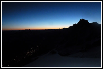 levé du soleil depuis l'arête du Dome du Gouter