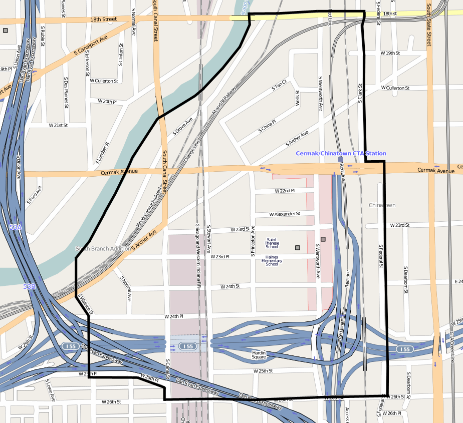 Sprawling neighborhood map