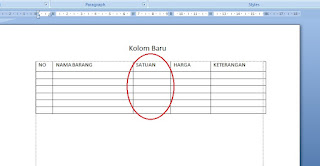 Menambah Kolom dan Baris Pada Tabel Microsoft Word 2007