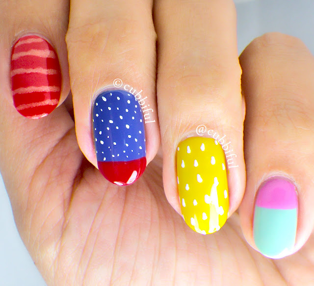 Skittle Colourful Nails