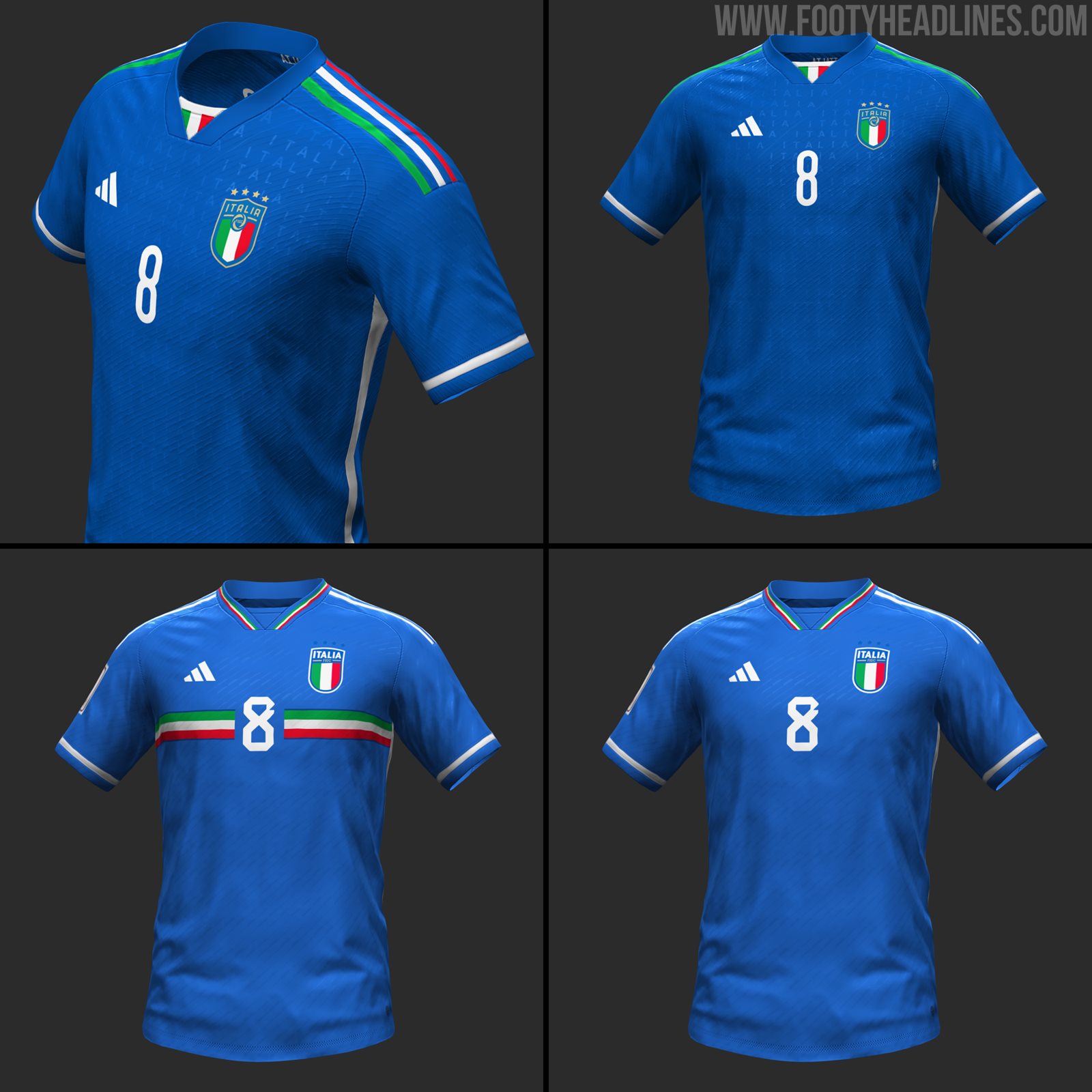 New 2023 Adidas home kit for the Italian National Football teams. Adidas  via Fufa61 Stock Photo - Alamy