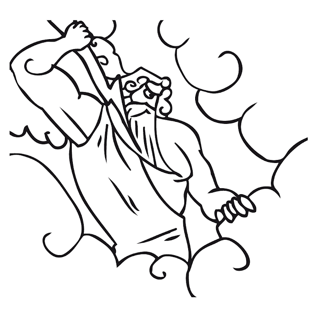 Dibujo para colorear del dios griego Zeus