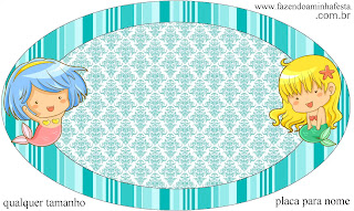 Baby Mermaid: Free Printable Cupcake Wrappers and Toppers.