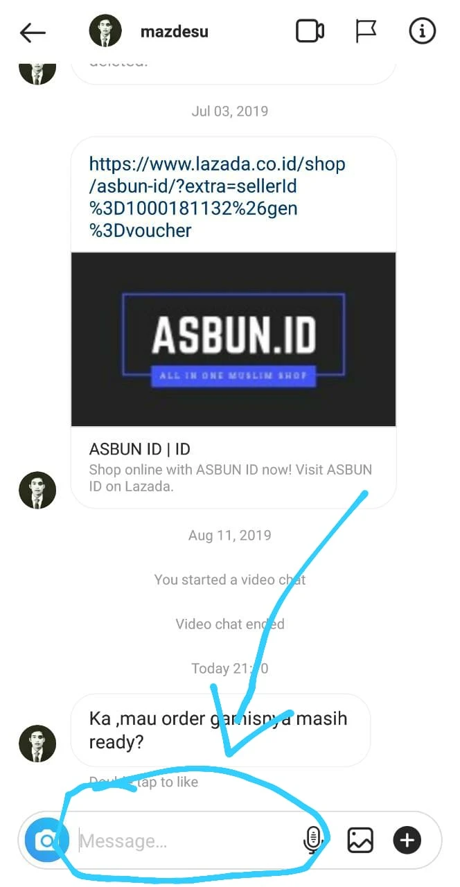 Reply chat through the chat column available