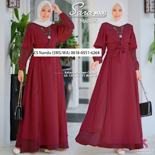 ✨ SARA MAXI JUMBO - Gamis Muslim Terbaru✨