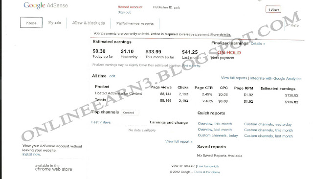 adsense earning proof
