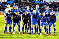 GETAFE C. F. - Getafe, Madrid, España - Temporada 2015-16 - Guaita, Pereira, Scepovic, Cala y Álvaro; Damián Suárez, Wanderson, Lacen, Velázquez, Sarabia y Medrán - GETAFE C. F. 1 (Velázquez) S. D. EIBAR 1 (Borja Bastón) - 18/03/2016 - Liga de 1ª División, jornada 30 - Getafe, Madrid, Coliseum Alfonso Pérez