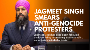 Canada NDP Jagmeet Singh Palestine solidarity smear Zionist lobby Israel genocide Gaza servility moral bankruptcy evasion complacency