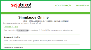 http://www.sejabixo.com.br/vestibular/simulados2.asp