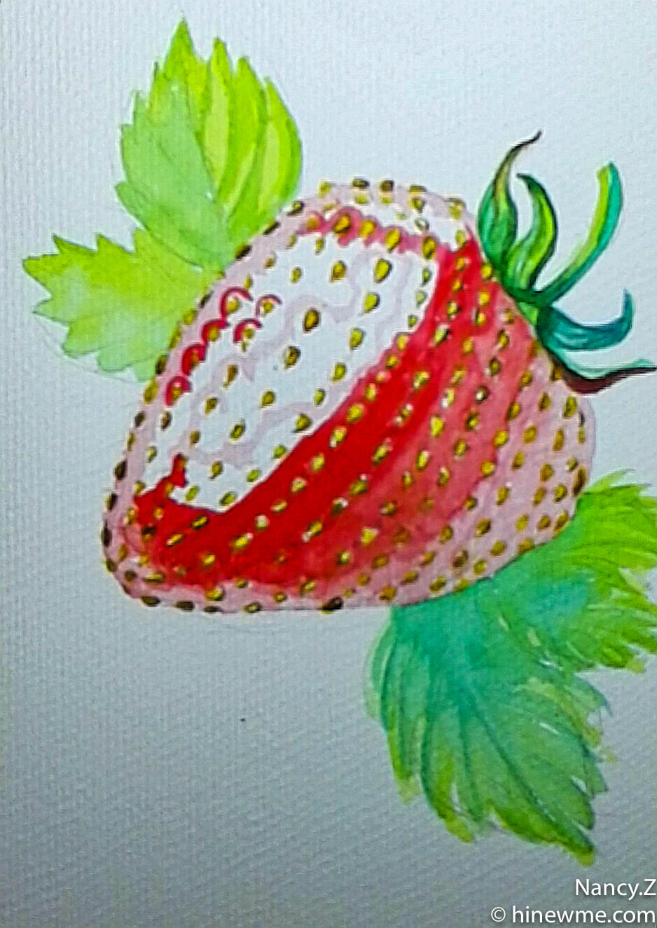 How to Paint Watercolor strawberry step by step