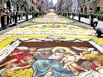 Giant floral carpet