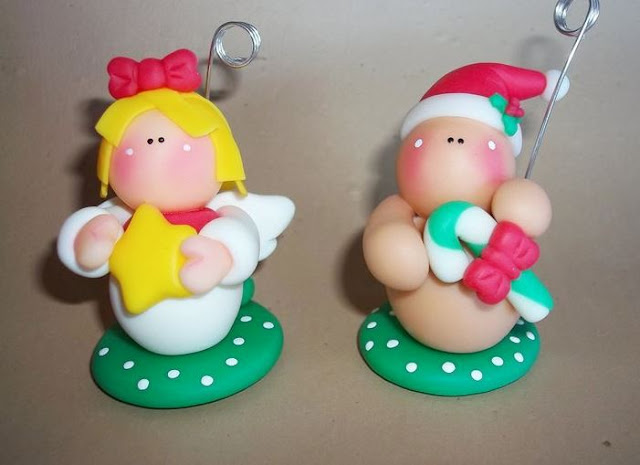 otros asdornos de Navidad hechos en casa con porcelana fría