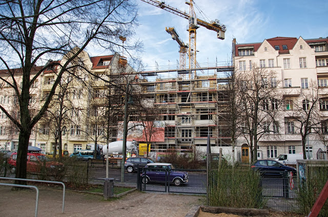 Baustelle Bänsch-Quintett, Neubauensemble mit 5 Häusern, Bänschstraße 87, 10247 Berlin, 07.01.2014