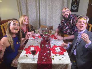Come Dine with Me contestants covered in glitter