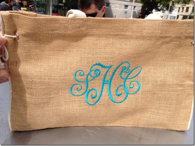 shannon monogrammed jute tote