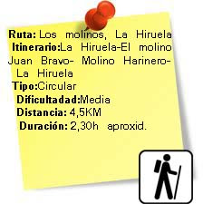 Descripción de la ruta de los molinos, La Hiruela