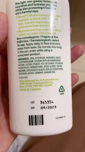 kandungan Cetaphil Daily Facial Moisturizer SPF 15