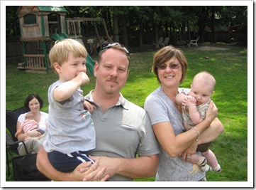 Declan, Jay, Brenda and Reid pose for a split second, 9-6-09