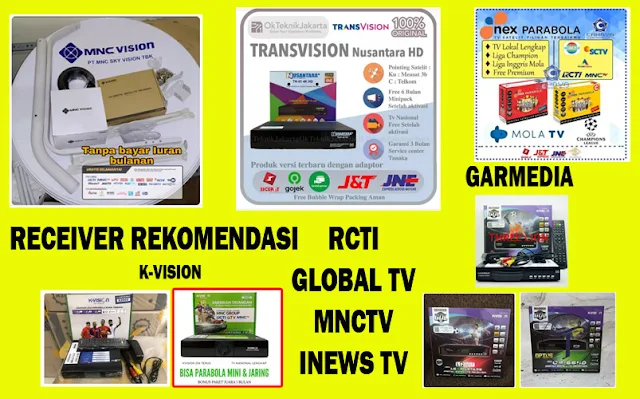 8 receiver Recomendasi RCTI Global TV MNCTV K-Vision Garmedia MNC Vision Nex Parabola Nusantara HD