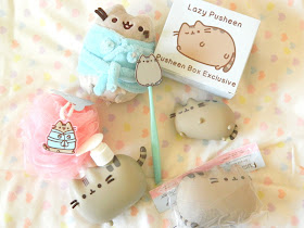 A photo showing all of the items from the Autumn 2018 Pusheen Box 