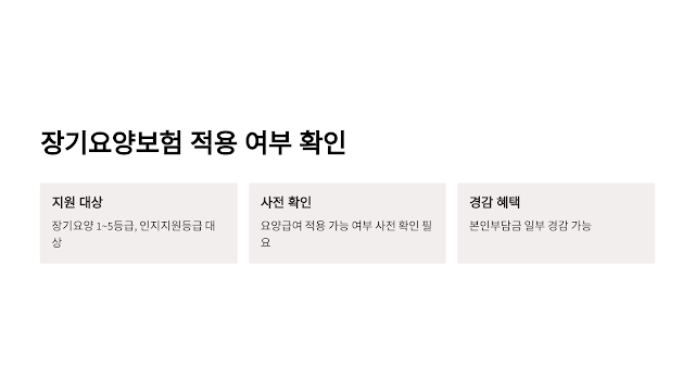 병원과 장기요양보험 적용 가능 여부를 반드시 확인