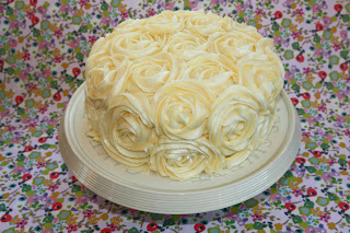 Lemon layer cake with lemon buttercream rose swirls