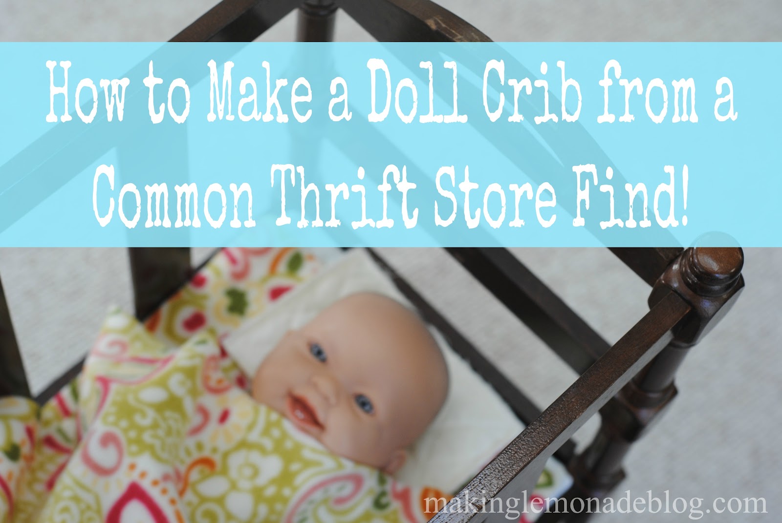 DIY+Doll+Cradle How to Make a DIY Doll Crib (from a magazine rack 