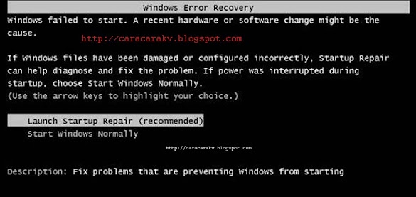 Cara Memperbaiki Windows Error Recovery Di Laptop