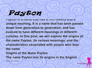 meaning of the name "Payton"