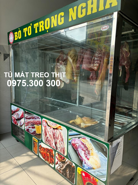 tủ mát bảo quản thịt bò tươi, tủ lạnh trưng bày thịt bò