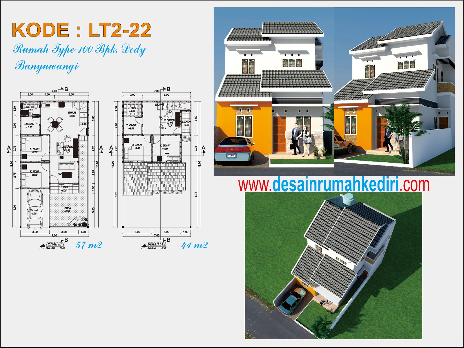 LT2 22 Rumah Minimalis 2 Lantai Bpk Dedy Di Banyuwangi Jasa