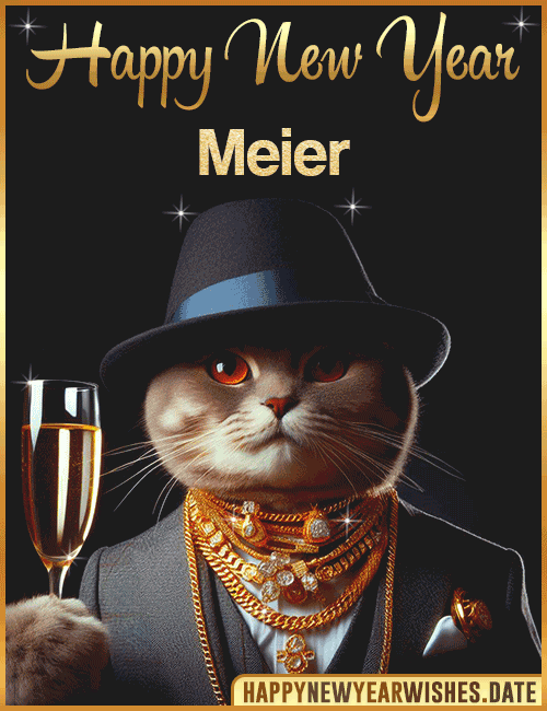 Happy New Year Cat Funny Gif Meier
