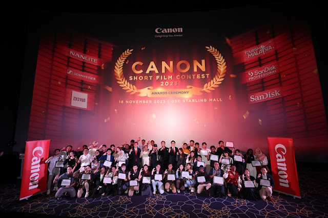 Canon celebrates the love of creativity and storytelling at the Canon Short Film Contest 2023 awards ceremony, commemorating the exceptional talents of Malaysian filmmakers_