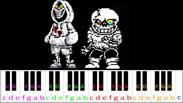 DustSwap: DustTrust - Slaughter In The Spotlight Phase 3 (Undertale) Piano / Keyboard Easy Letter Notes for Beginners