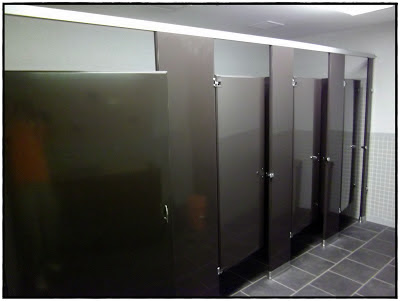 Toilet partitions supplied and installed by House of Doors