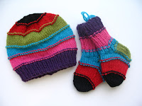 Striped hat with matching socks