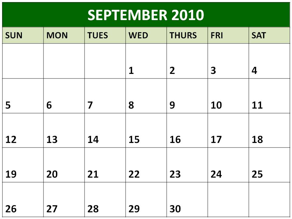 september 2010 calendar. Calendar - easily create