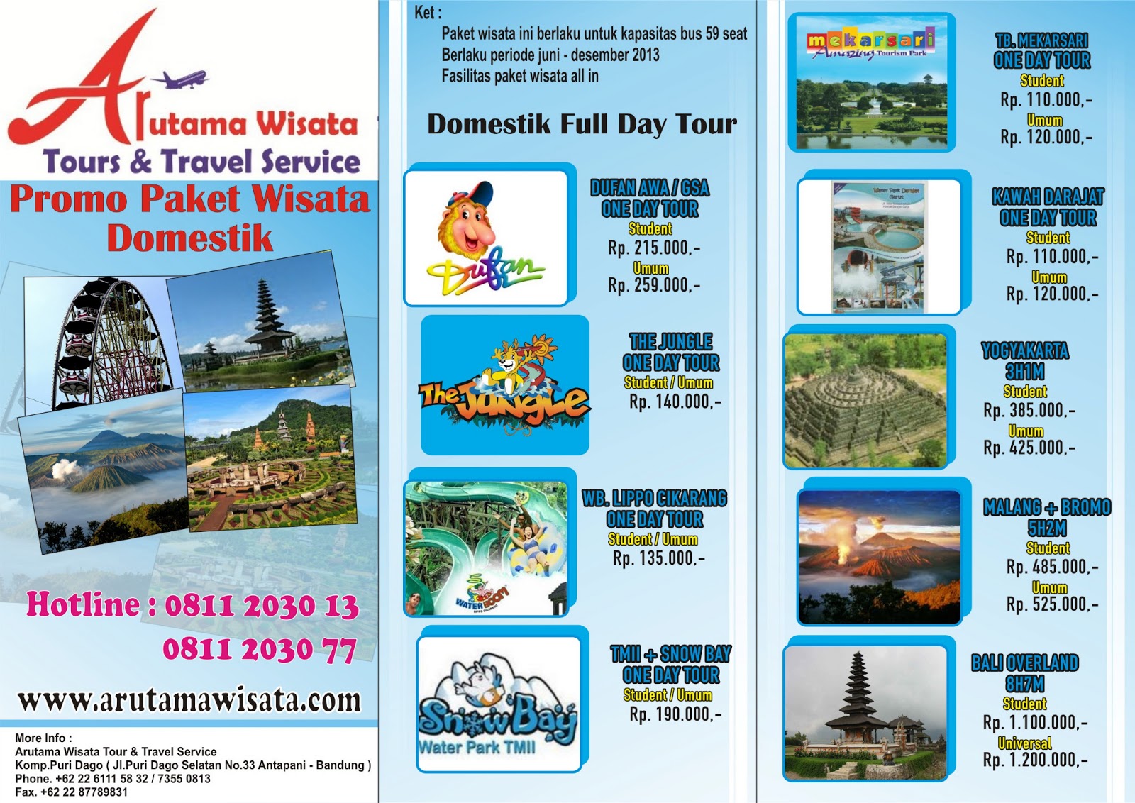 Arutama Wisata Tour Travel Service Promo Paket Wisata 