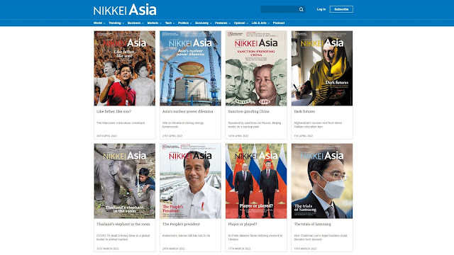 Các số tạp chí gần đây nhất của Nikkei Asia. Ảnh: Nikkei Asia