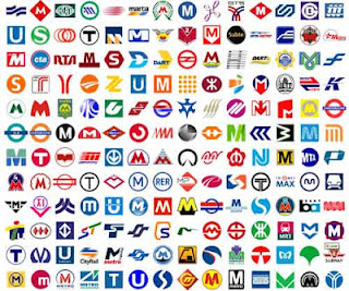 imagen de varios logotipos de las diferentes líneas de metro