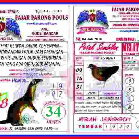 Kode Syair Fajar Pakong 05 Juli 2018