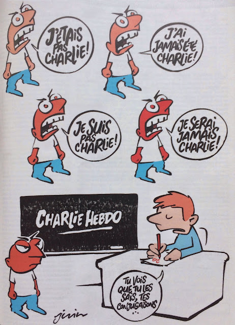 cartoon Charlie Hebdo, april-mei 2018