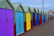 Brighton Beach Huts. So in England, Brighton is pretty famous for its . (beach huts )